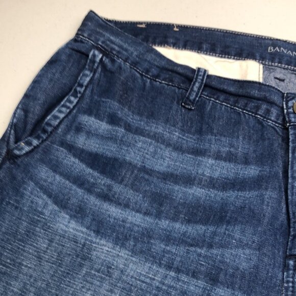 LINEN BLEND BANANA REPUBLIC WIDE LEG JEANS 32x30 - Picture 8 of 12